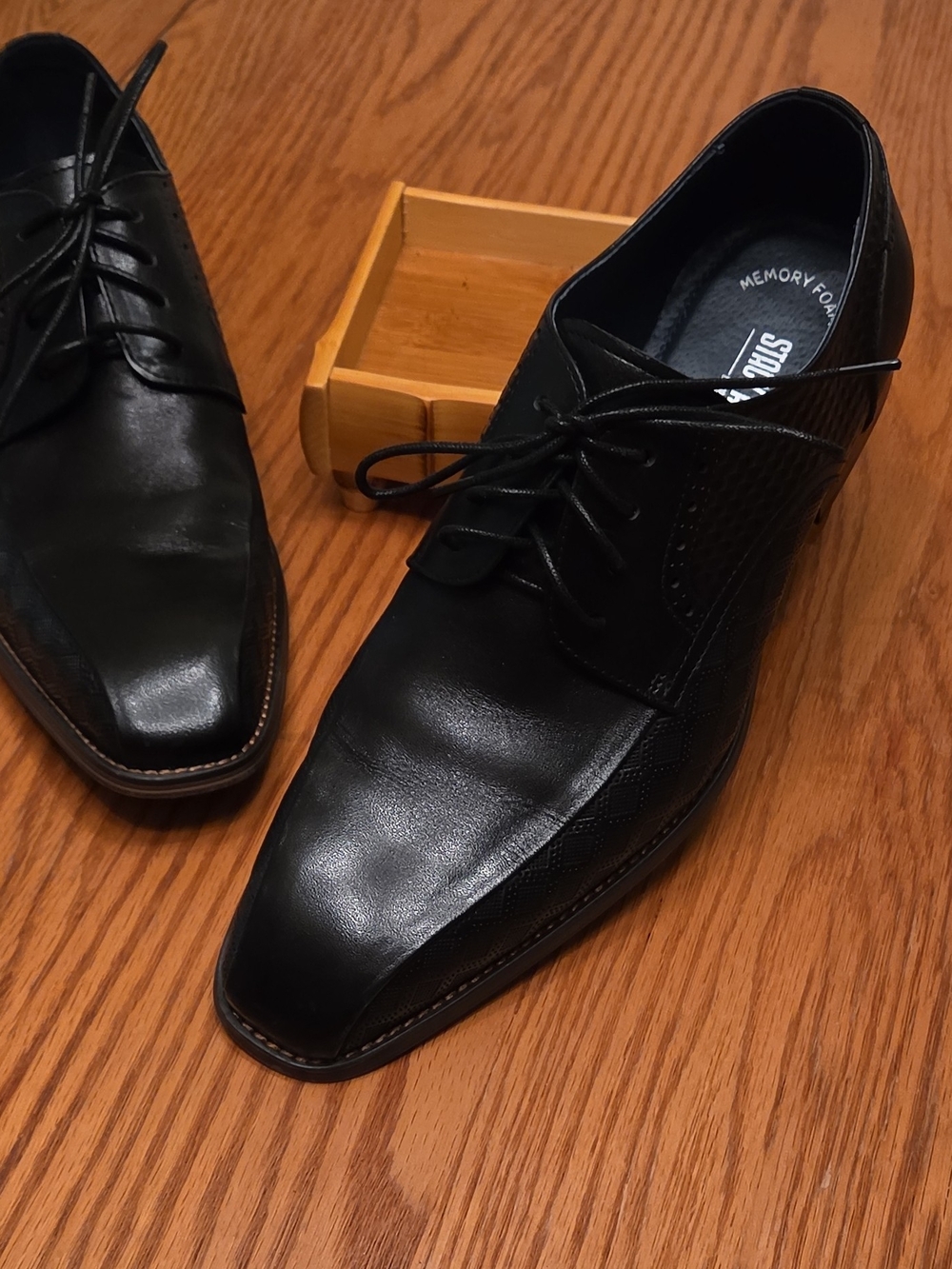 Stacy Adams Black Leather Lace-Up Dress Oxfords Size 9M
